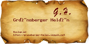 Grünsberger Helén névjegykártya